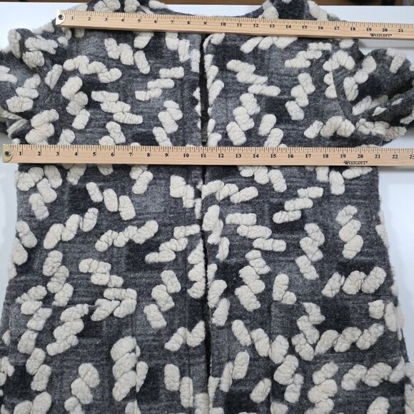 BATIK  Cardigan Coatigan Womens L Gray Cream Geo Open Front 3/4 Sleeve Lagenlook - Picture 4 of 15
